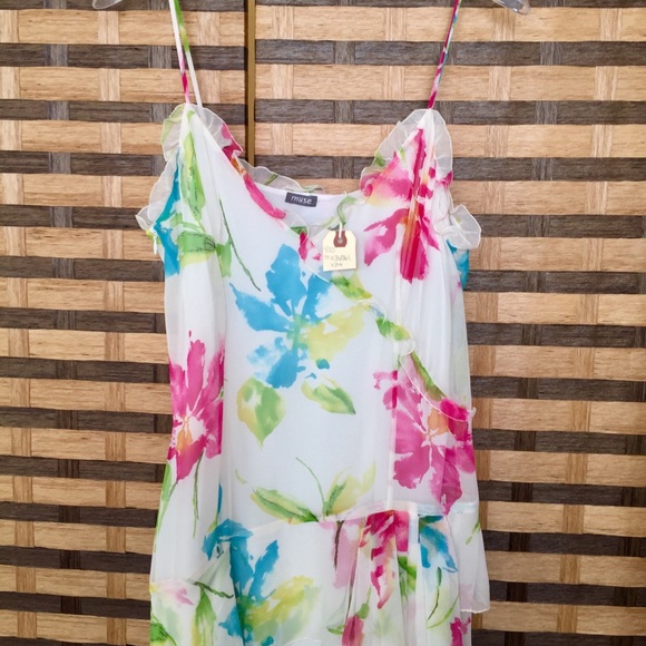 Muse Floral Print Should-Straps Dress Size M - Picture 5 of 8